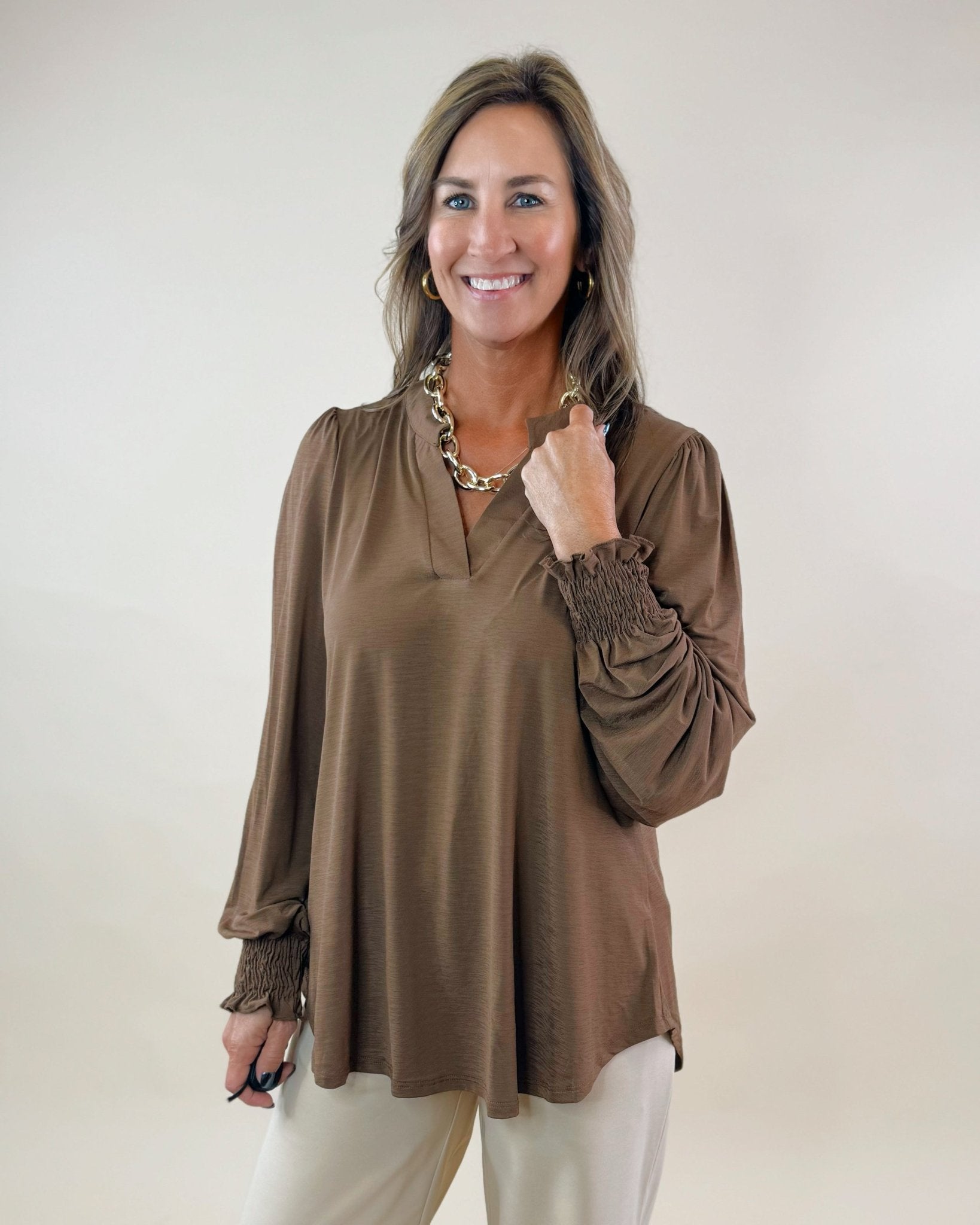 Mocha Muse Blouse - Jessi Jayne Boutique