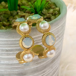 Willow Gold Heavy Pearl & Blue Stone Earrings - Jessi Jayne Boutique