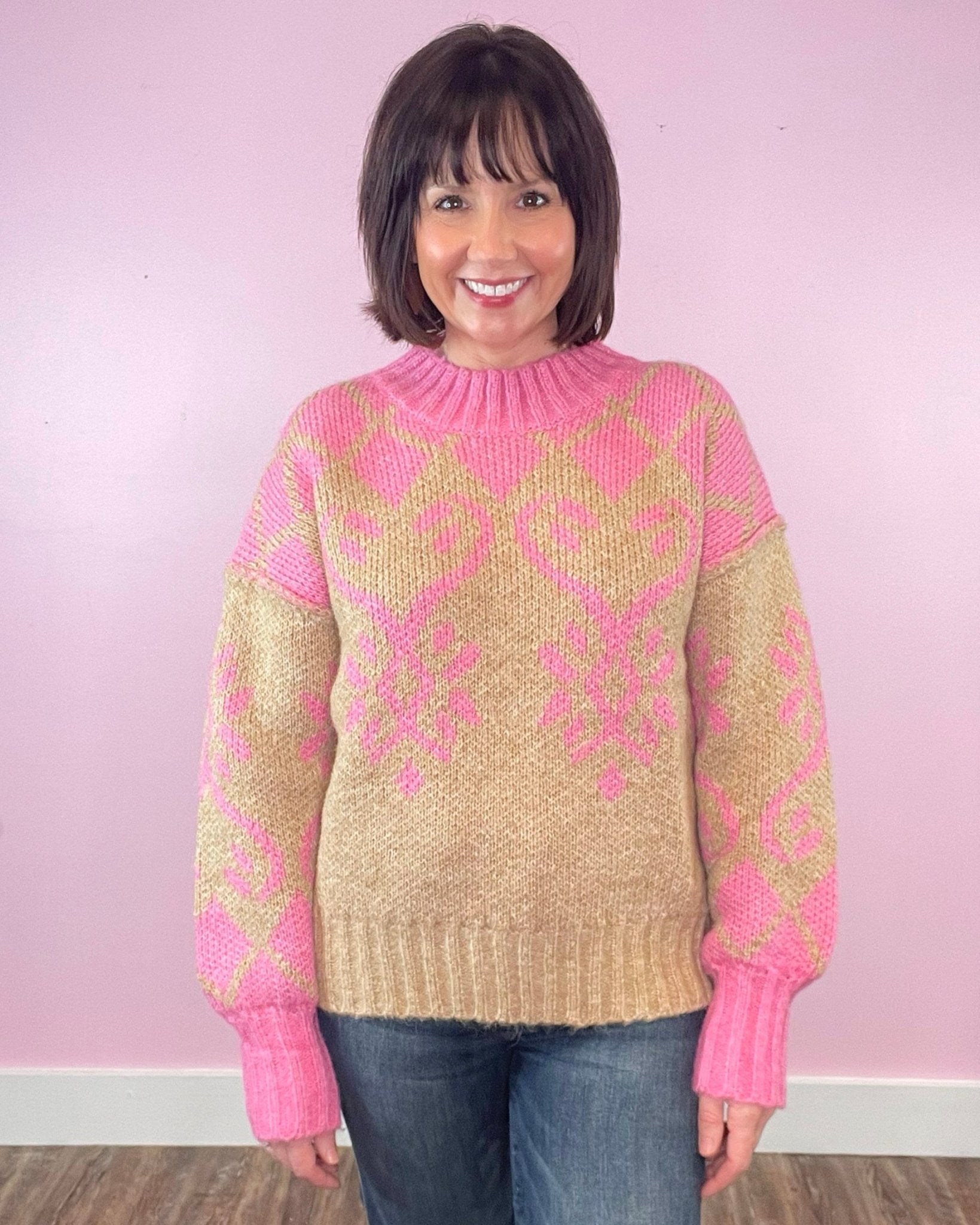I Was Thinking Pink Floral Sweater - Jessi Jayne Boutique