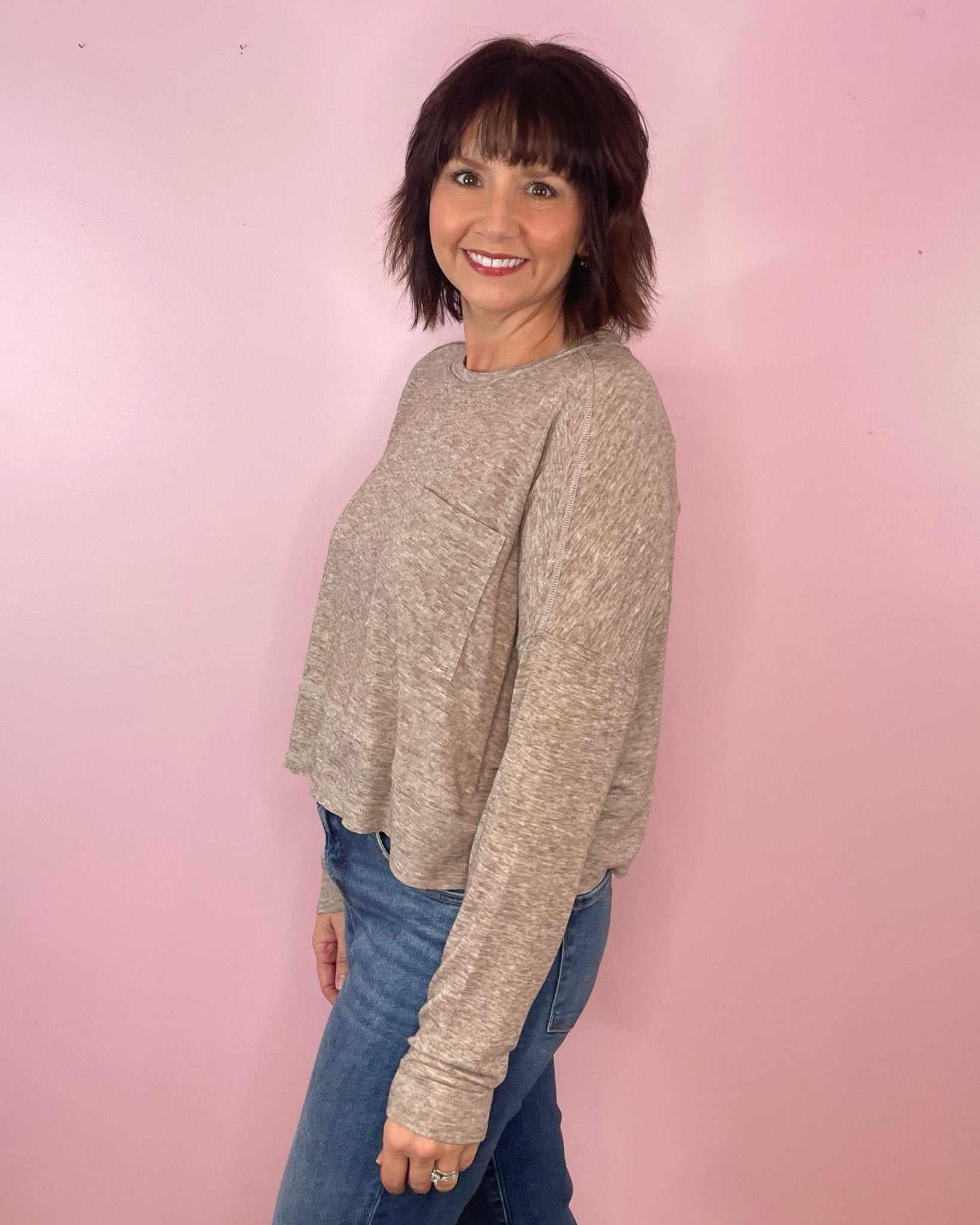 Carry On Casual Mocha Top - Jessi Jayne Boutique