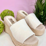 MIA Palma Espadrille Platform Wedge Sandal In Bone - Jessi Jayne Boutique