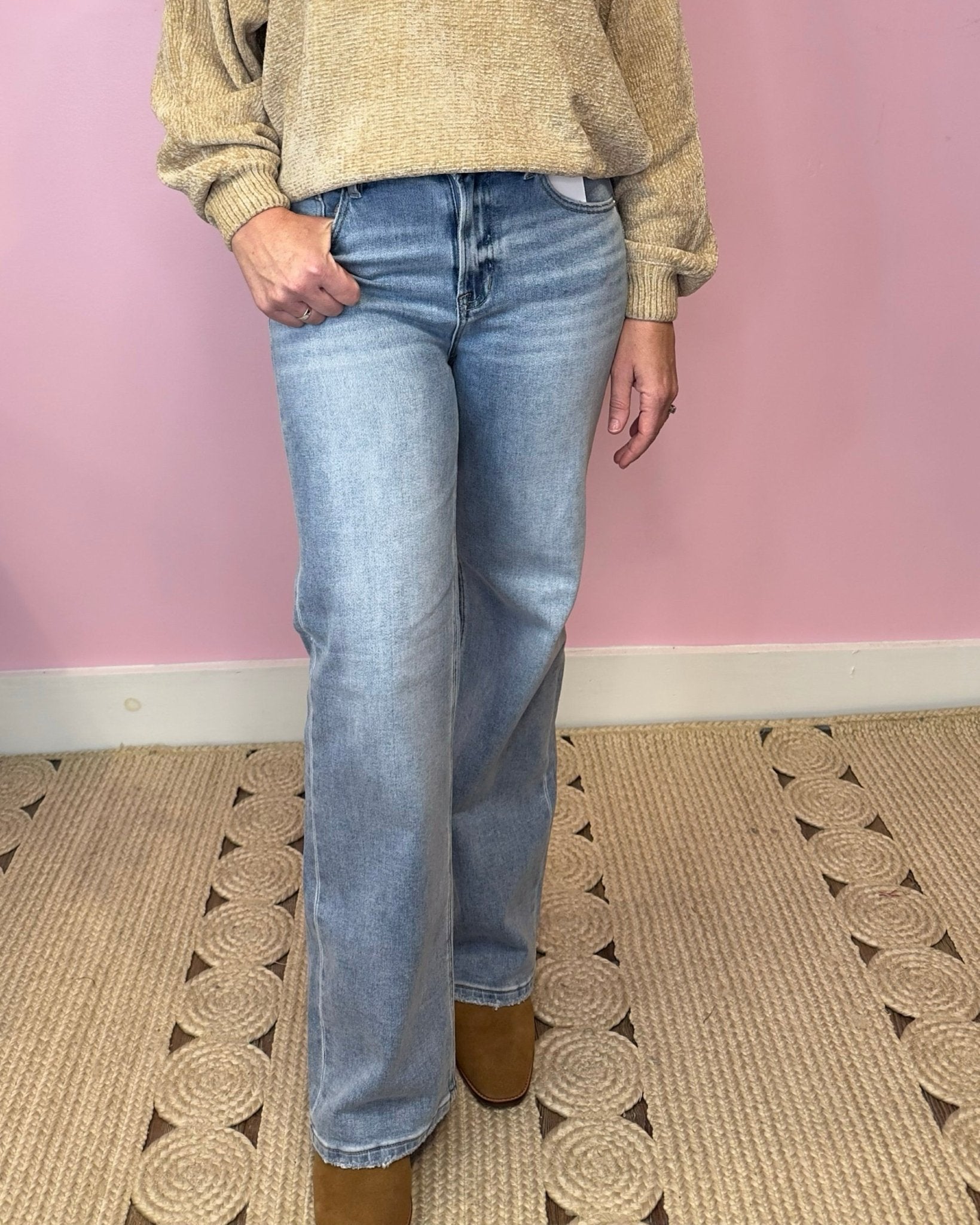 Neelie High Rise Straight Jeans 33"inseam - Jessi Jayne Boutique
