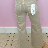 Taupe Babe Tummy - Control Wide - Leg Crop Risen Jeans - Jessi Jayne Boutique