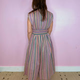 Cross My Mind Striped Zip Front Midi Dress - Jessi Jayne Boutique