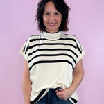 Ecru Classic Stripes Knit Top - Jessi Jayne Boutique