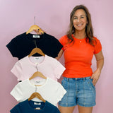 Sunset Ribbed Fitted Tee ( 5 Colors ) - Jessi Jayne Boutique