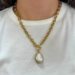 Gold Pearl Drop Necklace - Jessi Jayne Boutique