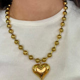 Chunky Bubble Heart Necklace - Jessi Jayne Boutique