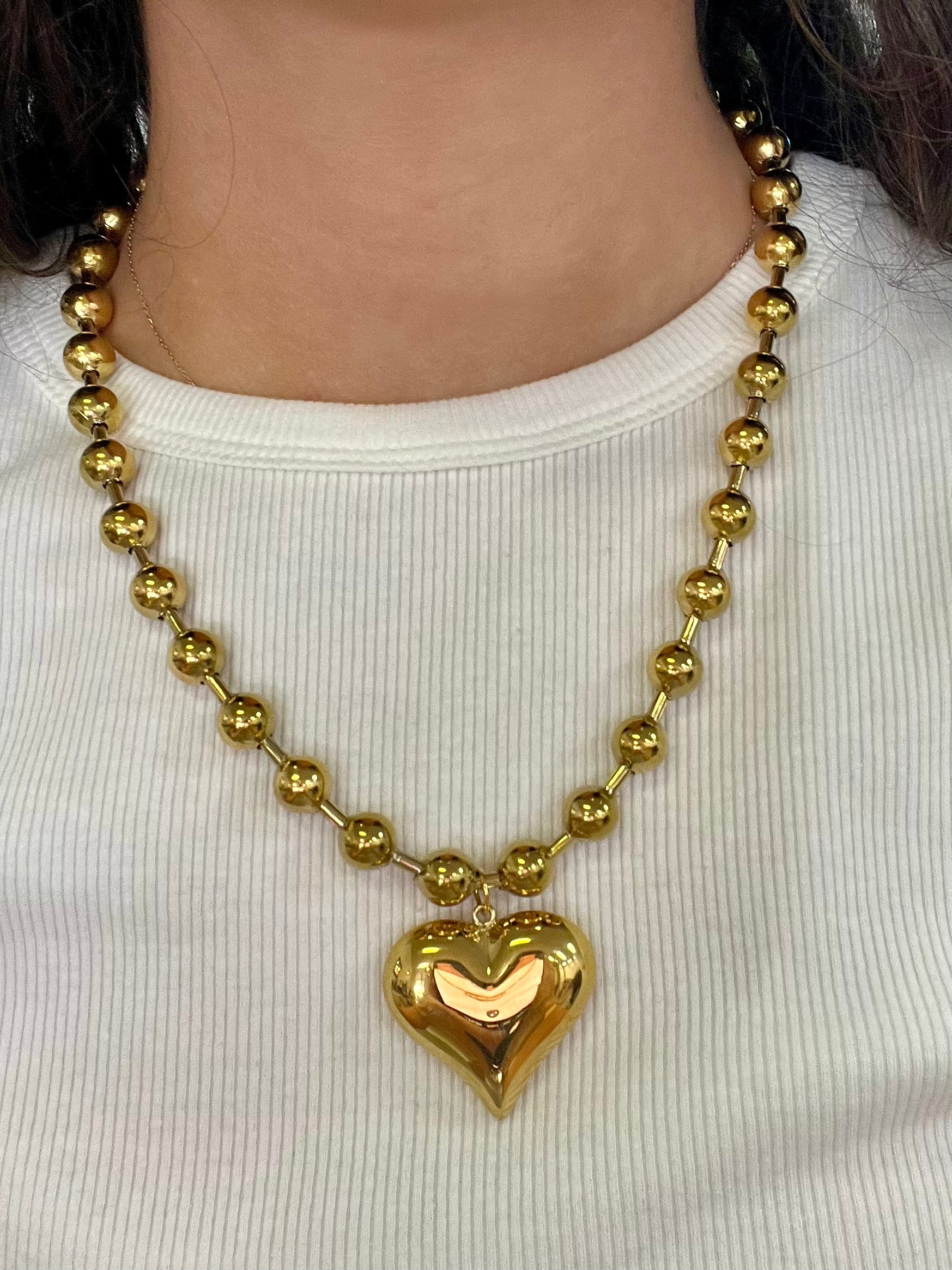 Chunky Bubble Heart Necklace - Jessi Jayne Boutique