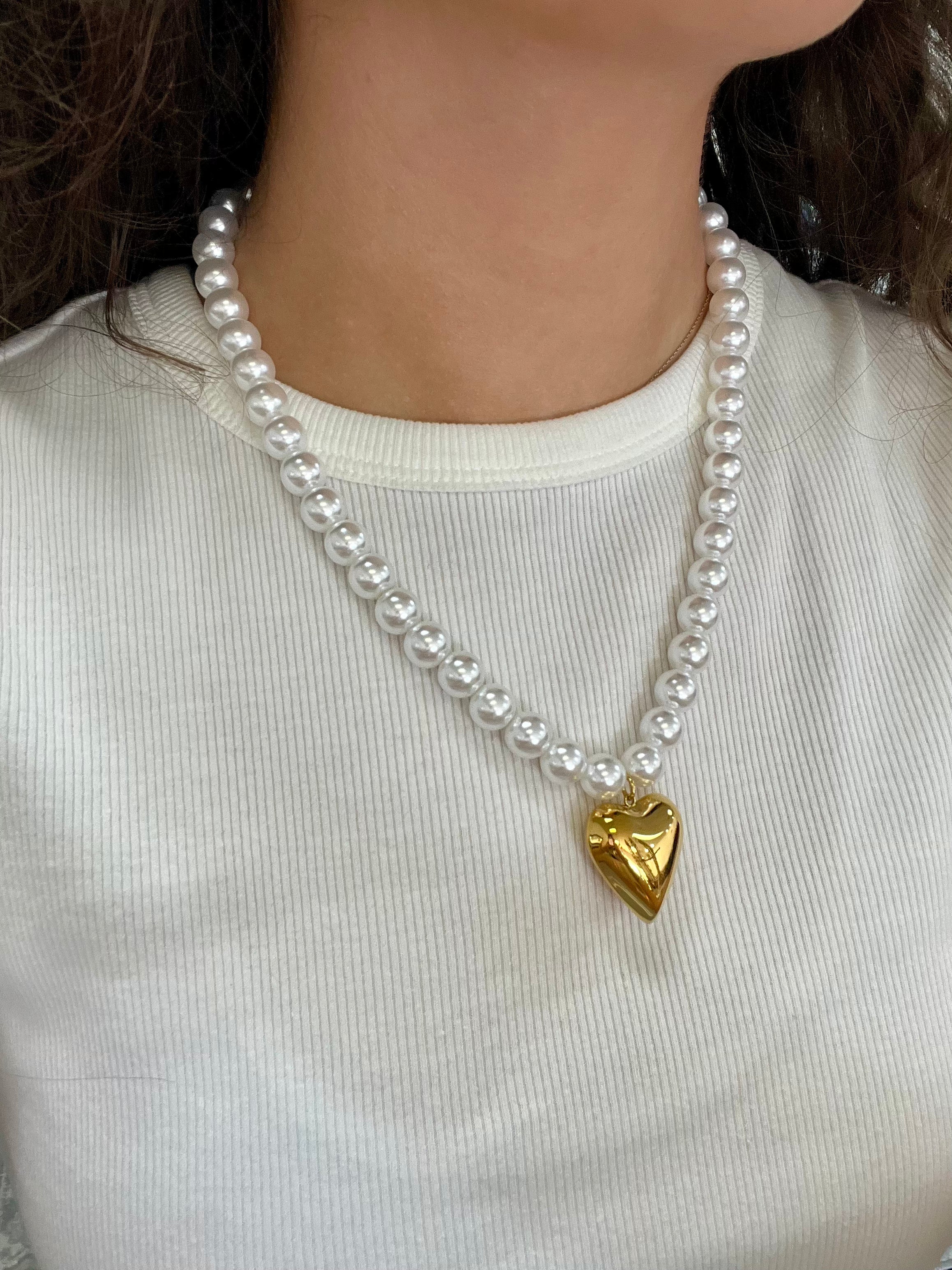 Timeless Pearl Heart Necklace - Jessi Jayne Boutique