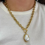 Gold Pearl Drop Necklace - Jessi Jayne Boutique