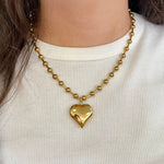 Gold Small Bubble Heart Necklace - Jessi Jayne Boutique