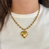 Gold Small Bubble Heart Necklace - Jessi Jayne Boutique
