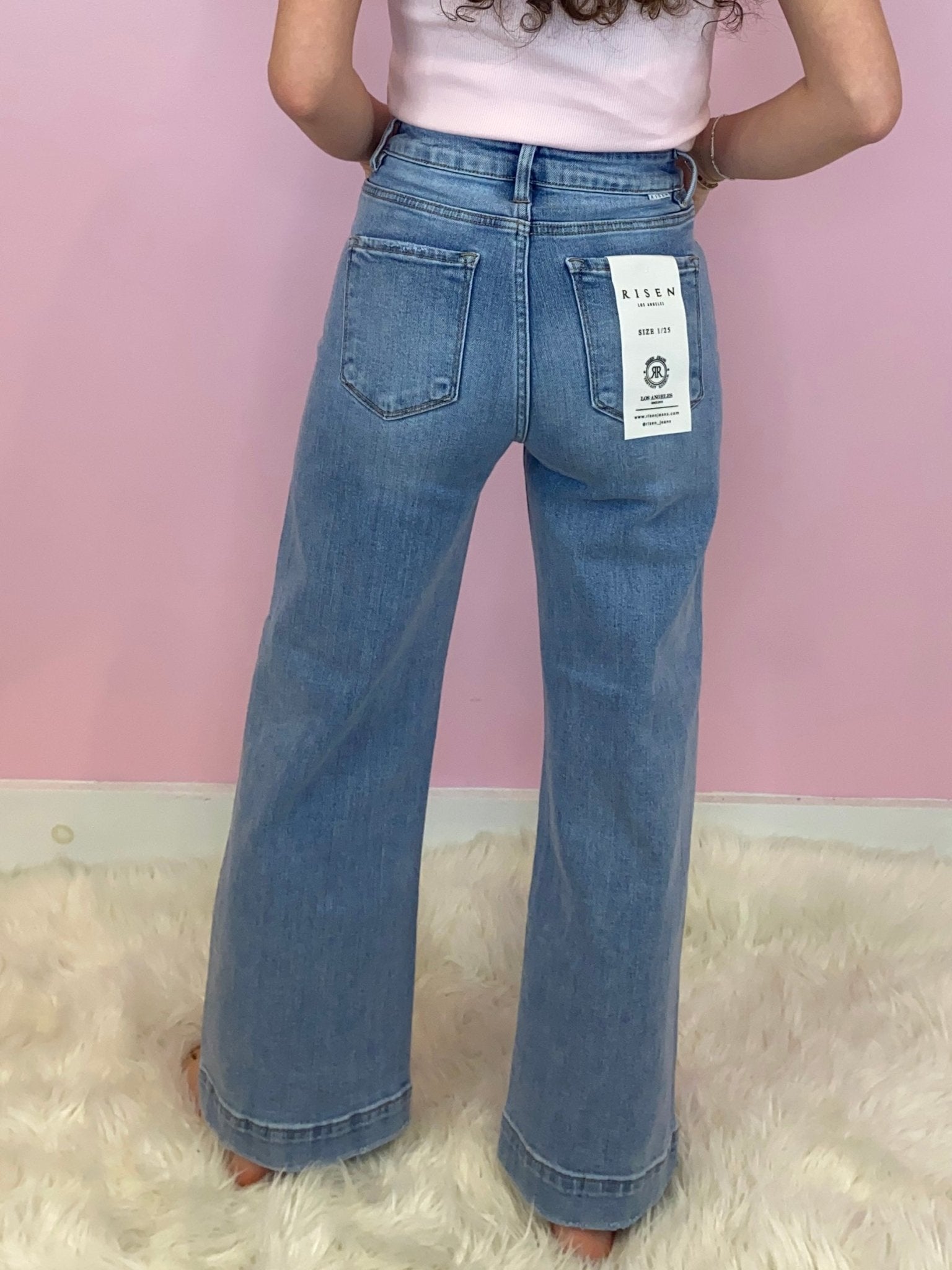 Risen Forever Front Seam High Rise Cropped Wide Leg Jeans - Jessi Jayne Boutique