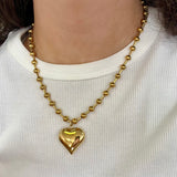 Gold Small Bubble Heart Necklace - Jessi Jayne Boutique