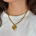 Gold Small Bubble Heart Necklace - Jessi Jayne Boutique