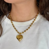 Gold Small Bubble Heart Necklace - Jessi Jayne Boutique
