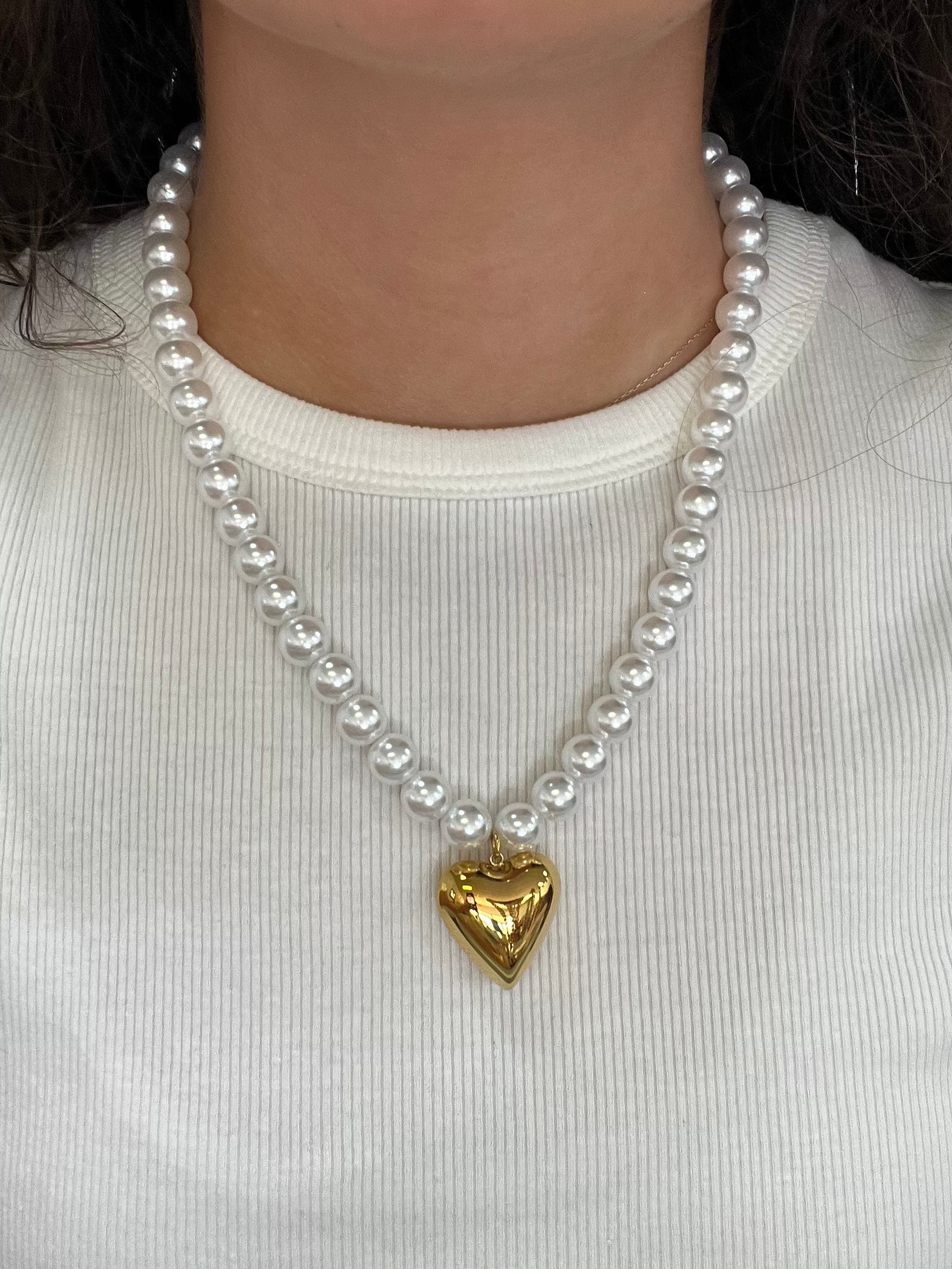 Timeless Pearl Heart Necklace - Jessi Jayne Boutique