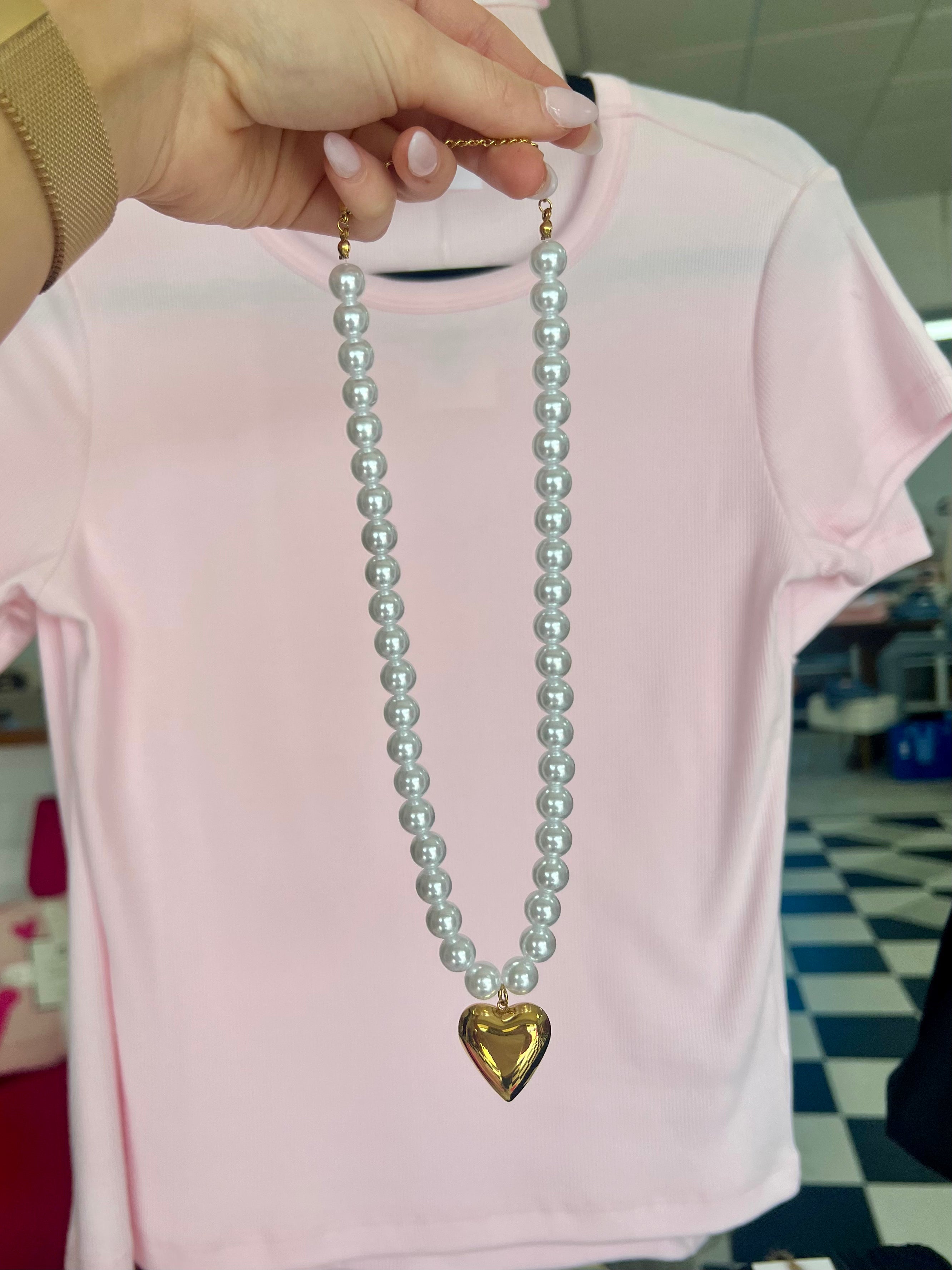 Timeless Pearl Heart Necklace - Jessi Jayne Boutique