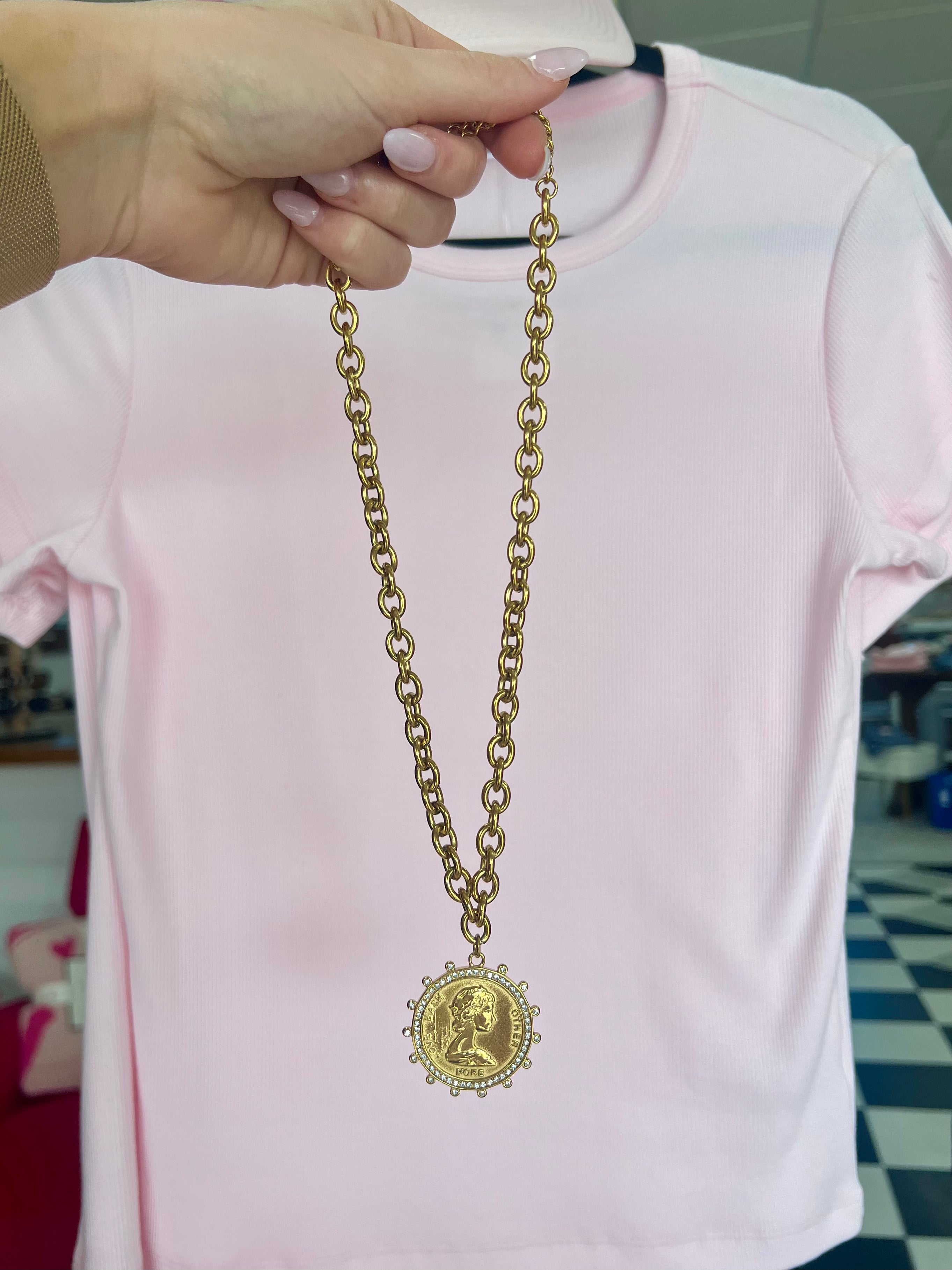Love More Coin Chain Necklace - Jessi Jayne Boutique