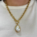 Gold Pearl Drop Necklace - Jessi Jayne Boutique