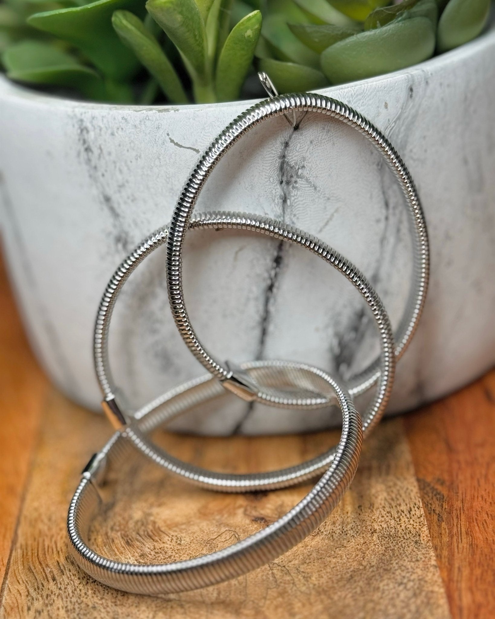 Silver Metallic Coil Bracelet - Jessi Jayne Boutique