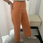 Risen Peachy Coral Tummy - Control Wide - Leg Crop Jeans - Jessi Jayne Boutique