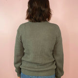 On Vacation Grey Cable Knit Mock Neck Sweater Top - Jessi Jayne Boutique