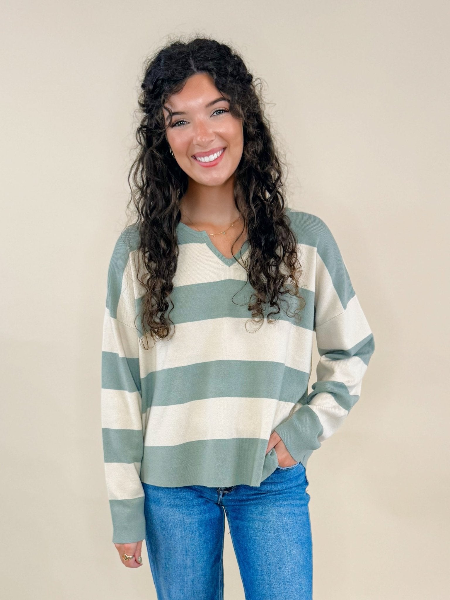 Seaside Stripe Knit Sweater - Jessi Jayne Boutique