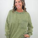 Olive Edge French Terry Pullover