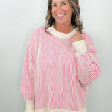 Sweet Stripe Two-Tone Sweater