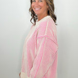 Sweet Stripe Two-Tone Sweater