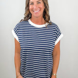 Contrast Trim Stripe Tee