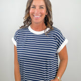 Contrast Trim Stripe Tee