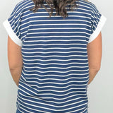 Contrast Trim Stripe Tee