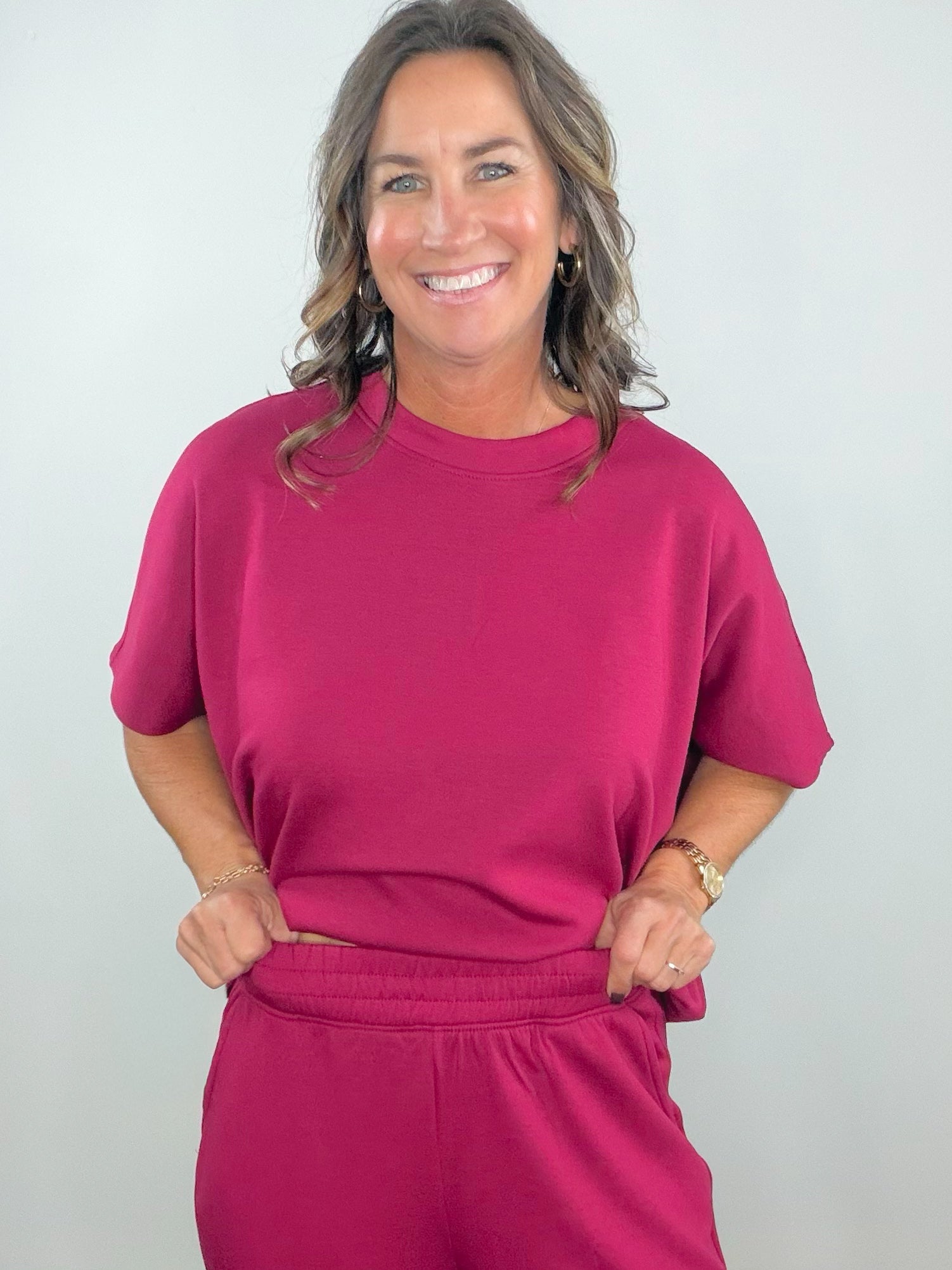 Cabernet Comfort Scuba Pant Set - Jessi Jayne Boutique