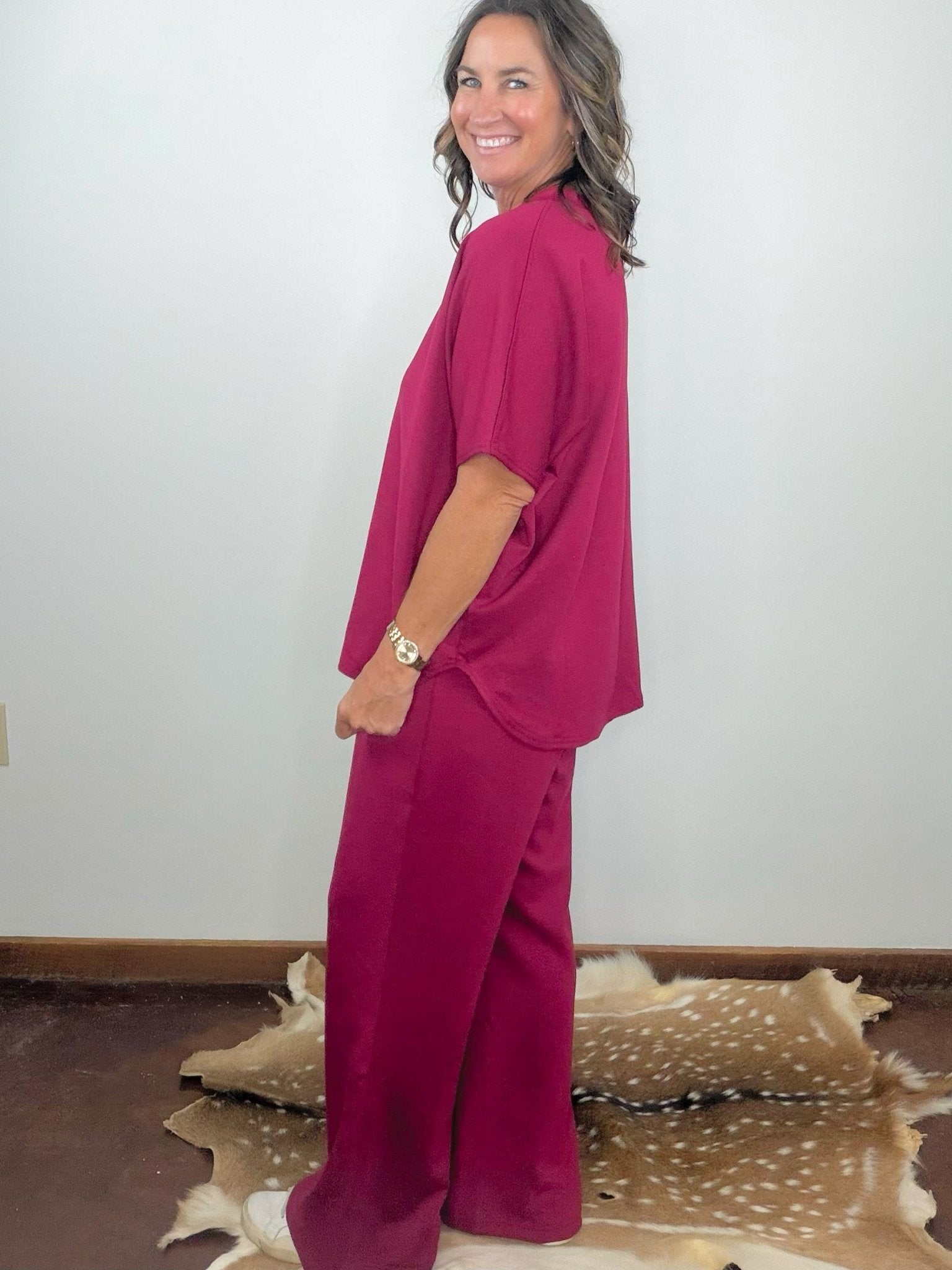 Cabernet Comfort Scuba Pant Set - Jessi Jayne Boutique
