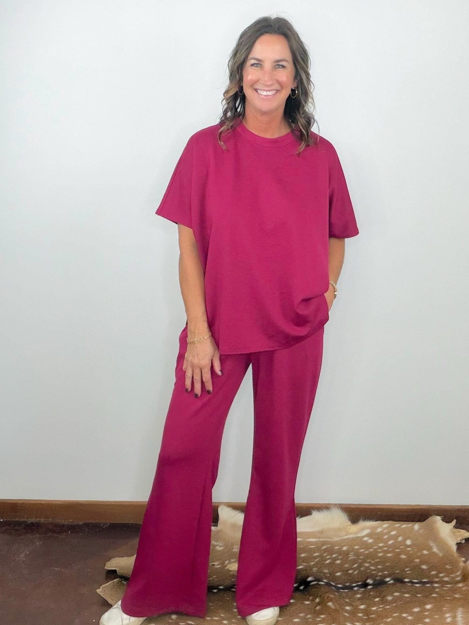 Cabernet Comfort Scuba Pant Set - Jessi Jayne Boutique
