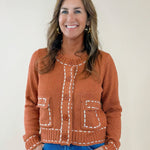 Stitched Charm Cropped Cardigan - Jessi Jayne Boutique