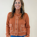 Stitched Charm Cropped Cardigan - Jessi Jayne Boutique