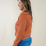 Stitched Charm Cropped Cardigan - Jessi Jayne Boutique