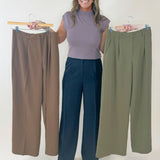 Tailored Wide - Leg Trousers - 3 Colors Available - Jessi Jayne Boutique