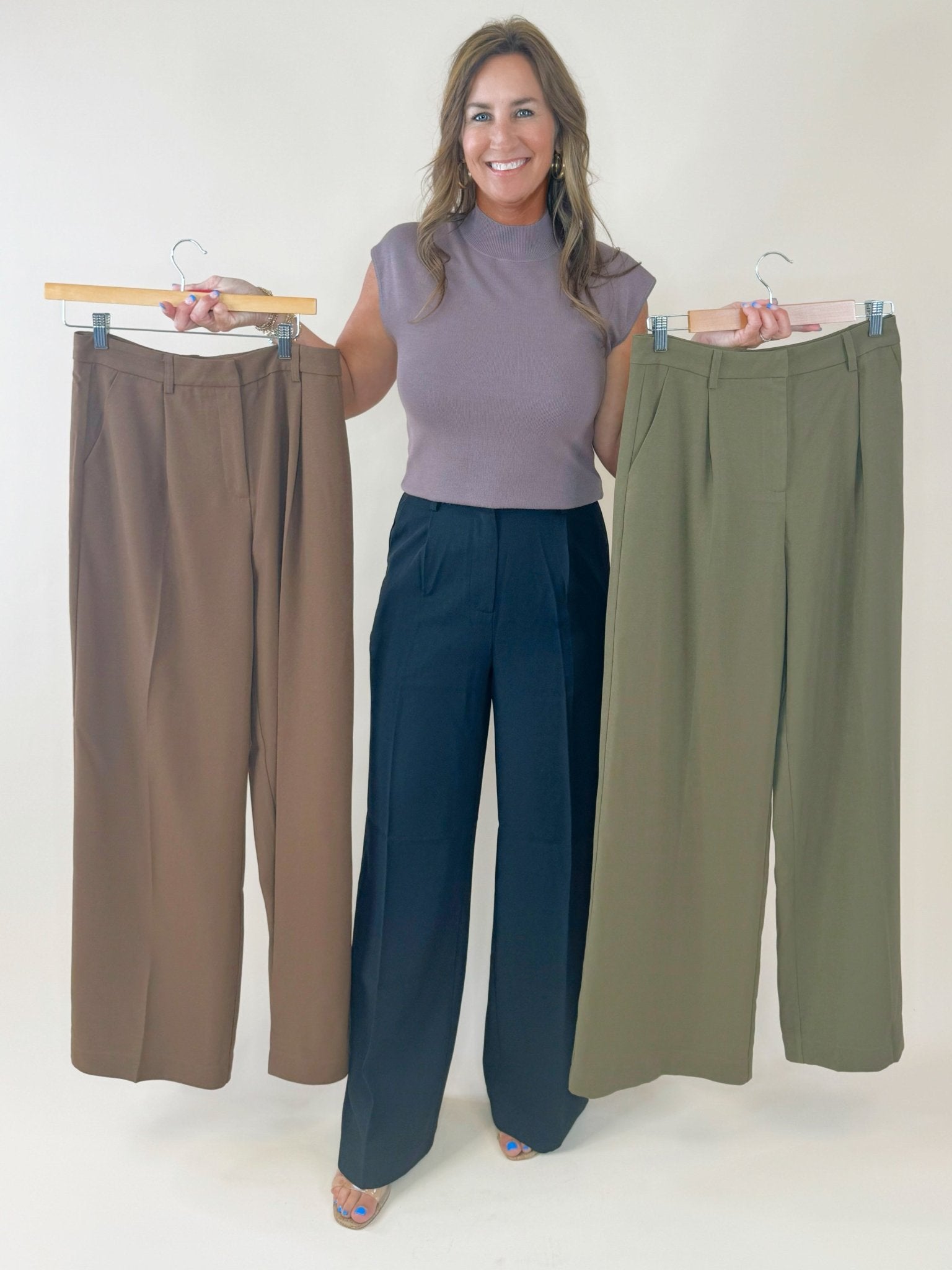 Tailored Wide - Leg Trousers - 3 Colors Available - Jessi Jayne Boutique
