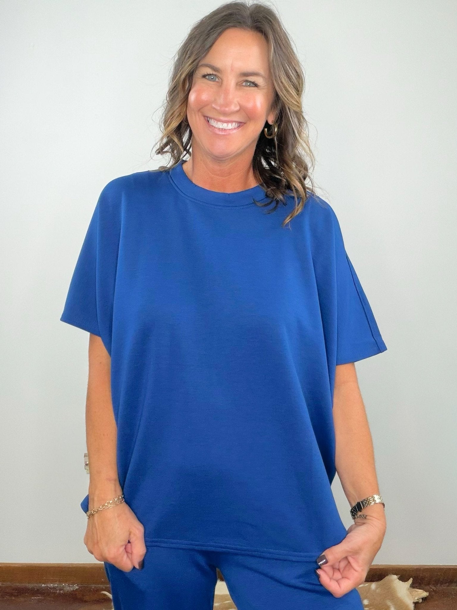 Navy Comfort Scuba Pant Set - Jessi Jayne Boutique