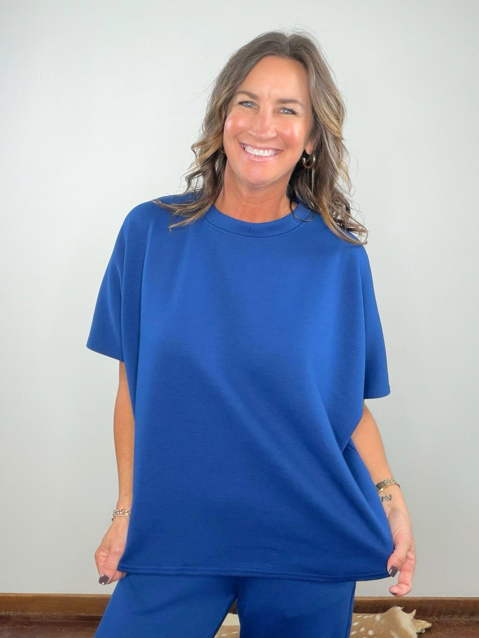 Navy Comfort Scuba Pant Set - Jessi Jayne Boutique