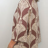 Cocoa Lines Mock Neck Sweater Top