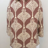 Cocoa Lines Mock Neck Sweater Top