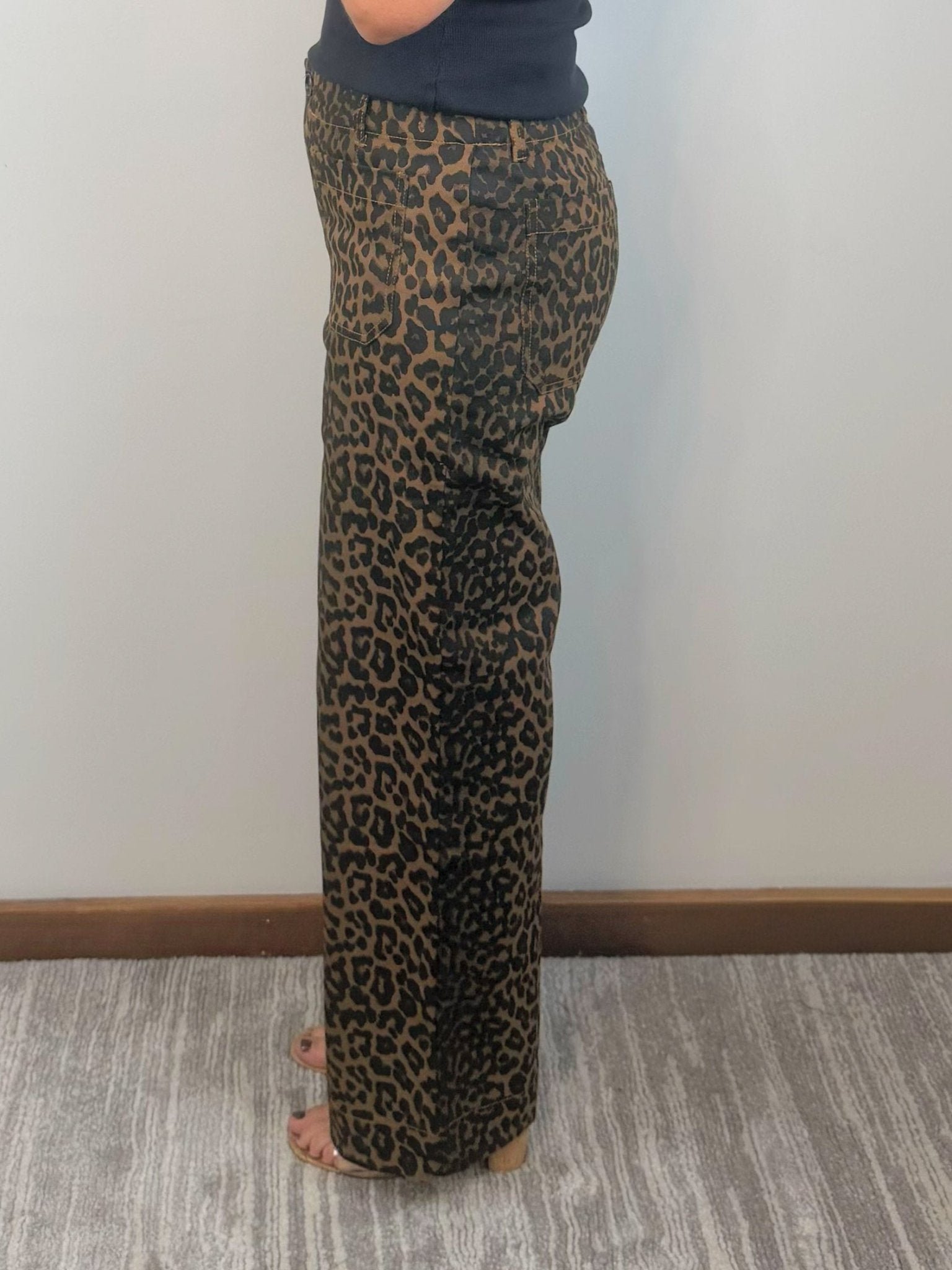 Wild Side Leopard Crop Wide Leg Pants - Jessi Jayne Boutique