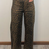 Wild Side Leopard Crop Wide Leg Pants