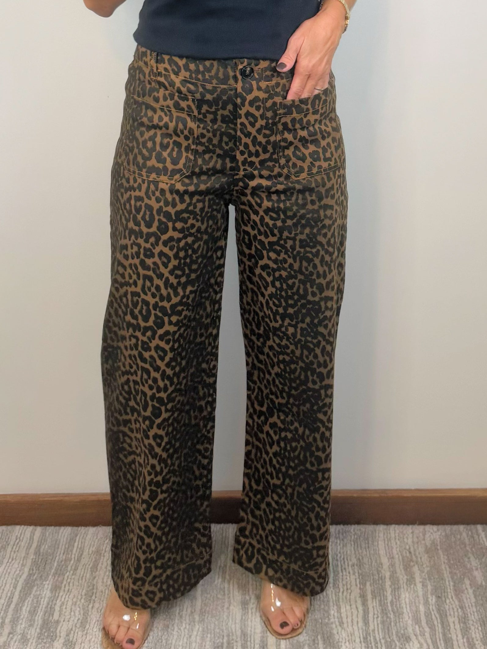 Wild Side Leopard Crop Wide Leg Pants - Jessi Jayne Boutique